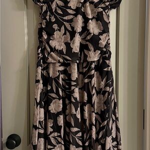 Floral Black and Cream Dress